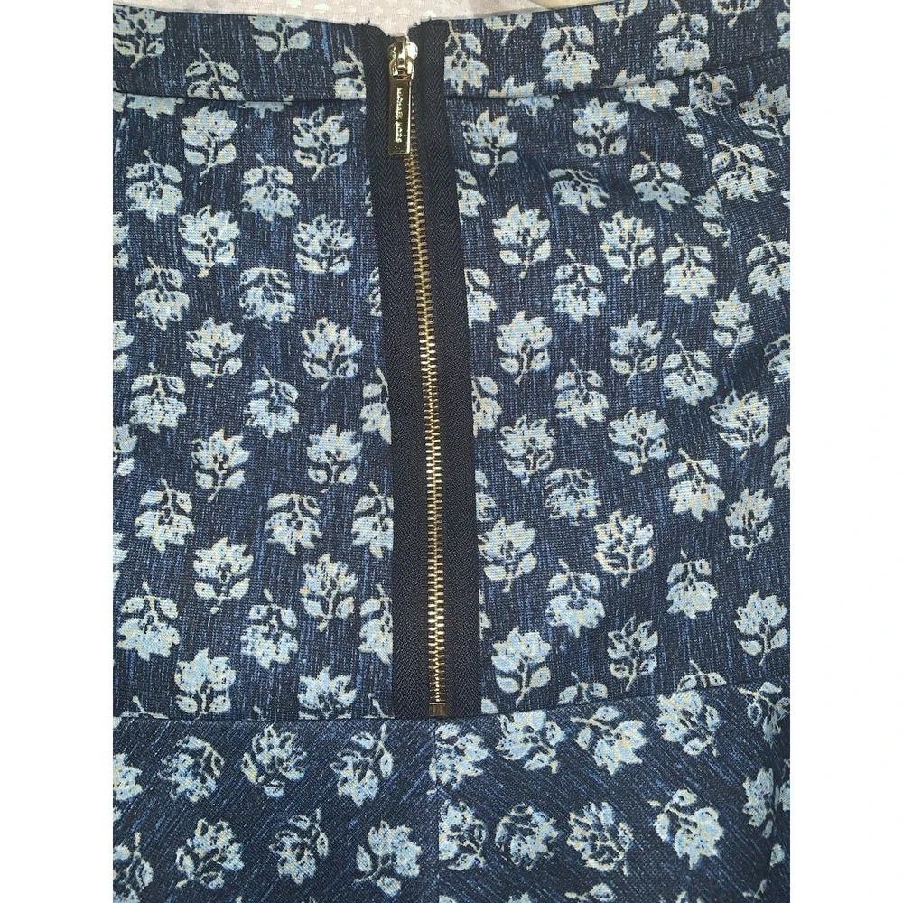 NWT‎ Michael Kors Floral Print Circle Skirt Heritage Blue Sz 6